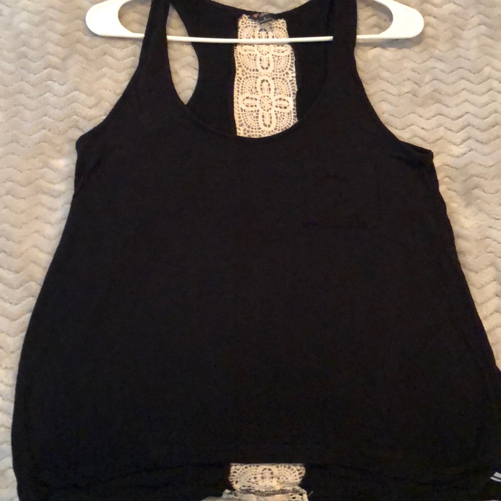 Crochet back shirt